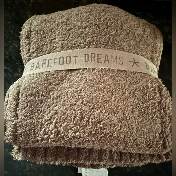 New Barefoot Dreams CozyChic Pom Pom Beanie and Scarf Set in Chestnut Barefoot Dreams - Cozychic Pom Pom Beanie Scarf Set in  main image 4